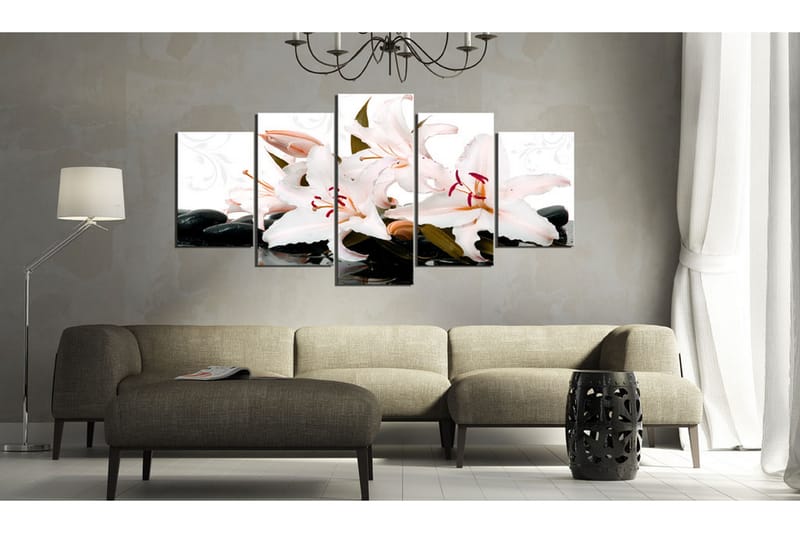 Bilde Zen Stones And Lilies 200x100 - Artgeist sp. z o. o. - Innredning - Bilder & kunst - Lerretsbilder