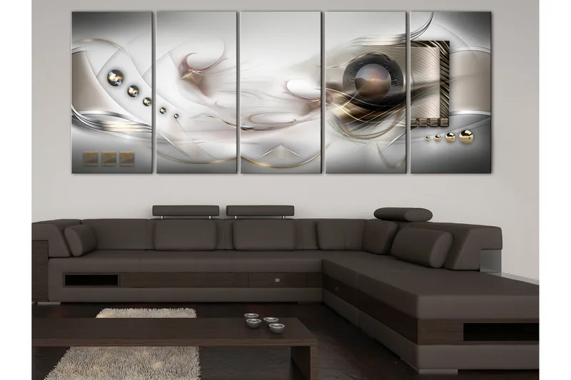 Bilde Pearly Mist 5 Parts Narrow 225x90 - Artgeist sp. z o. o. - Innredning - Bilder & kunst - Lerretsbilder