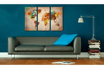 Bilde Painted World Triptych 120x80 - Artgeist sp. z o. o. - Innredning - Bilder & kunst - Lerretsbilder
