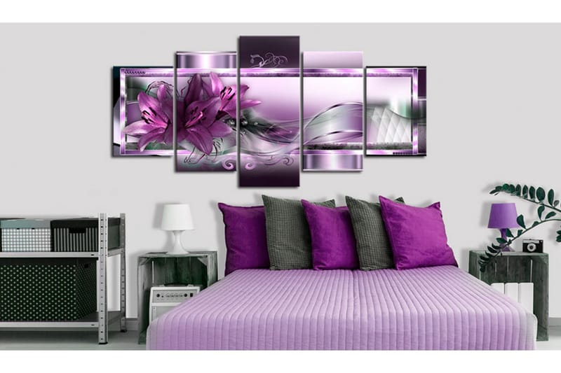 Bilde Purple Lilies 100x50 - Artgeist sp. z o. o. - Innredning - Bilder & kunst - Lerretsbilder