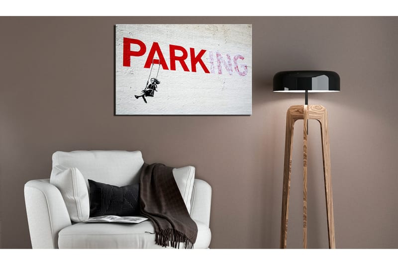Bilde Parking Girl Swing at Banksy 120x80 - Artgeist sp. z o. o. - Innredning - Bilder & kunst - Lerretsbilder