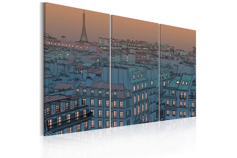 Bilde Paris the city goes to sleep 90x60 - Artgeist sp. z o. o. - Innredning - Bilder & kunst - Lerretsbilder