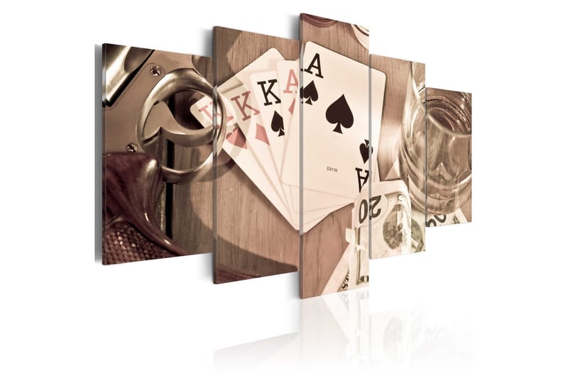 Bilde Poker Night Sepia 100x50 - Artgeist sp. z o. o. - Lerretsbilder