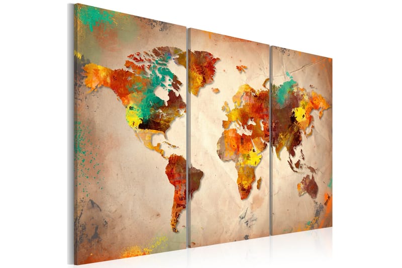 Bilde Painted World Triptych 60x40 - Artgeist sp. z o. o. - Innredning - Bilder & kunst - Lerretsbilder