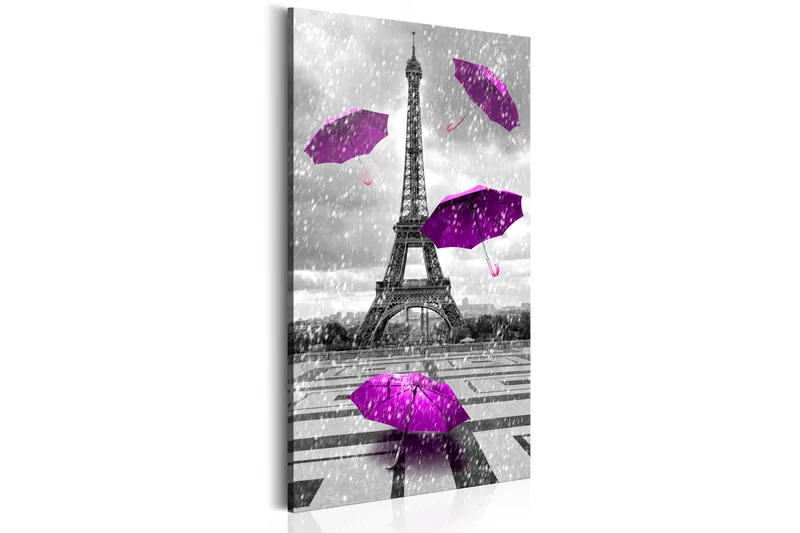 Bilde Purple Umbrellas 60x120 - Artgeist sp. z o. o. - Innredning - Bilder & kunst - Lerretsbilder