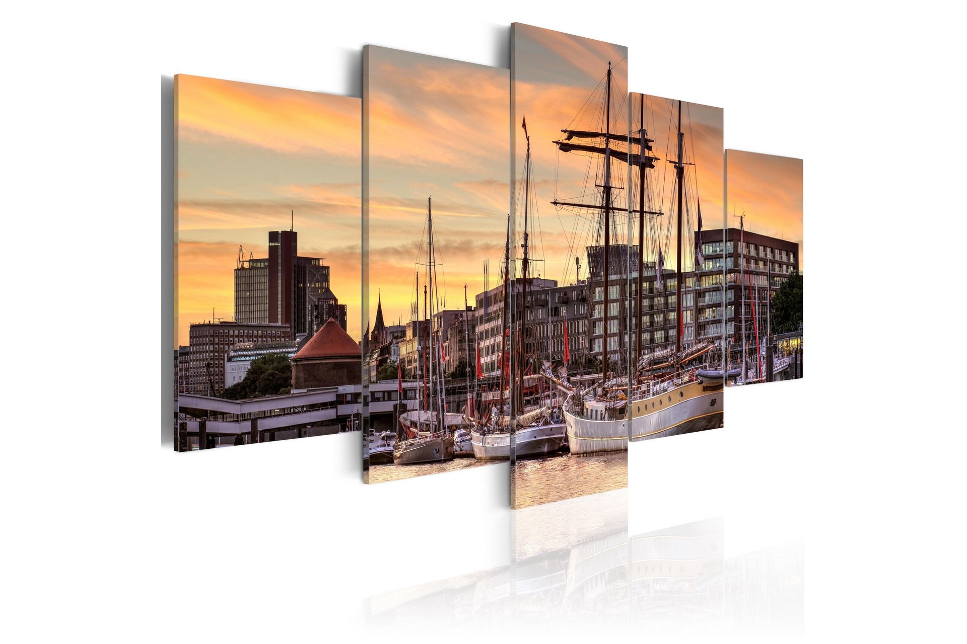 Bilde Port Of Hamburg 100x50 - Artgeist sp. z o. o. - Innredning - Bilder & kunst - Lerretsbilder