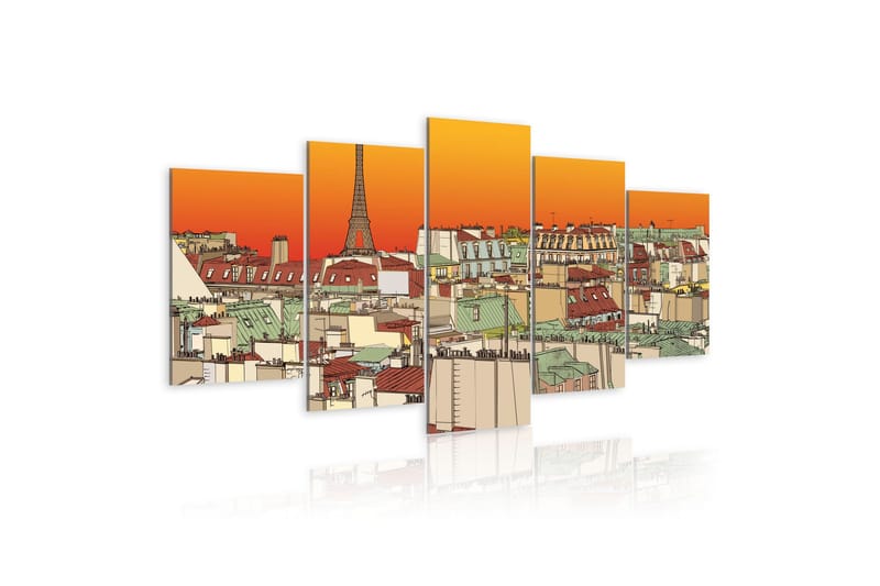 Bilde Parisian Sky In Orange Colour 100x50 - Artgeist sp. z o. o. - Innredning - Bilder & kunst - Lerretsbilder
