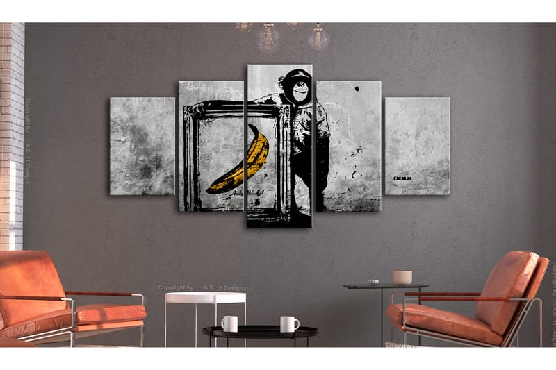 Bilde Proud Monkey 5 Parts Wide 100x50 - Artgeist sp. z o. o. - Innredning - Bilder & kunst - Lerretsbilder