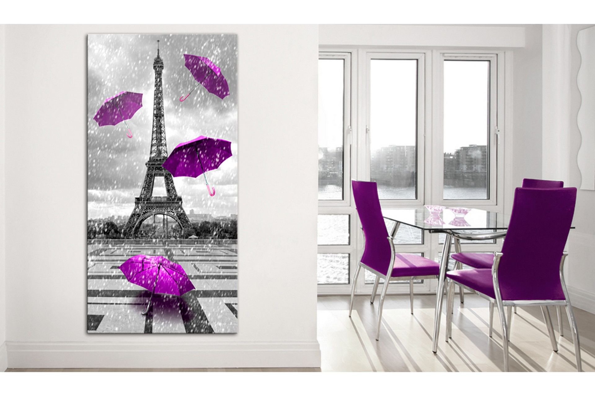 Bilde Purple Umbrellas 60x120 - Artgeist sp. z o. o.