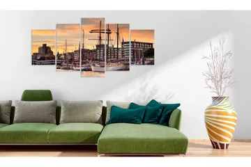 Bilde Port Of Hamburg 200x100 - Artgeist sp. z o. o. - Innredning - Bilder & kunst - Lerretsbilder