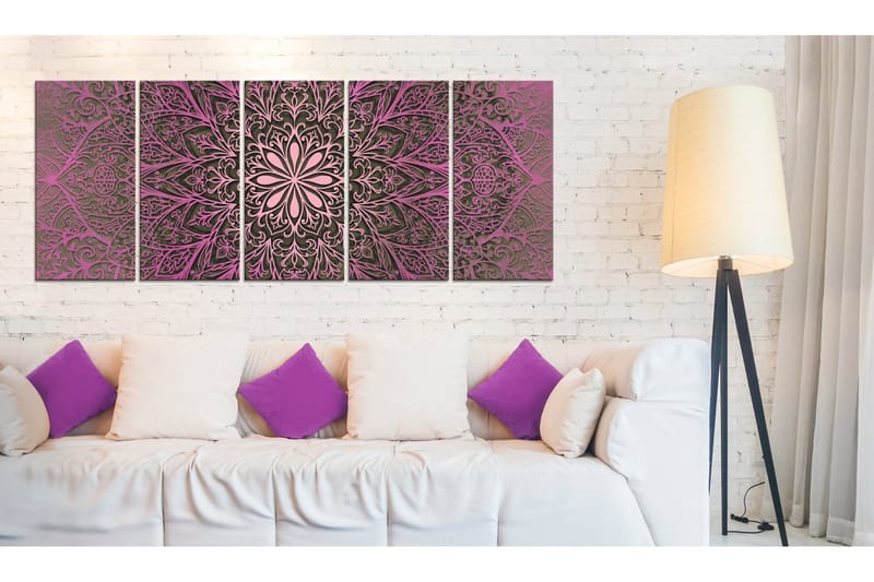 Bilde Pink Mandala 225x90 - Artgeist sp. z o. o. - Innredning - Bilder & kunst - Lerretsbilder