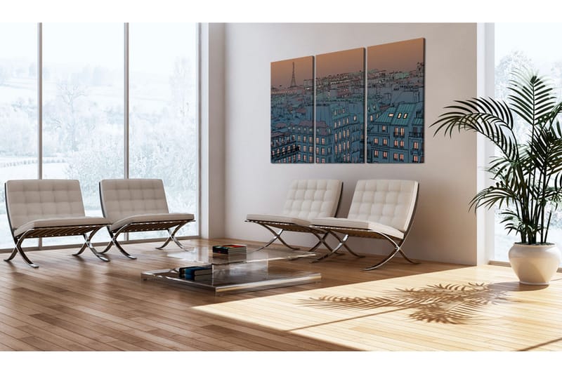 Bilde Paris the city goes to sleep 90x60 - Artgeist sp. z o. o. - Innredning - Bilder & kunst - Lerretsbilder