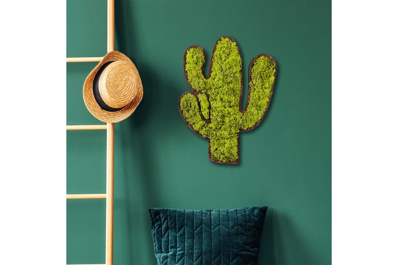 Cactus Canvasbilde - Grønn/Hvit - Lerretsbilder