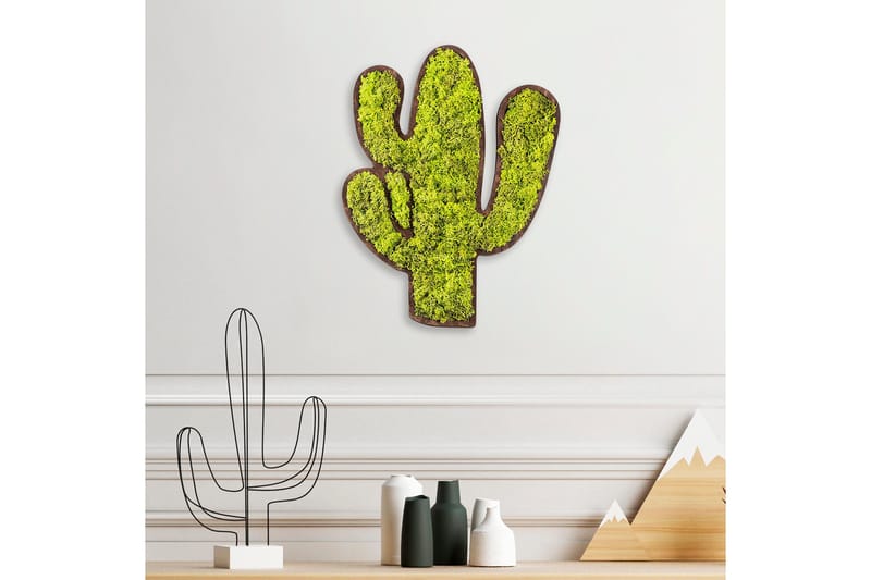 Cactus Canvasbilde - Grønn/Hvit - Innredning - Bilder & kunst - Lerretsbilder