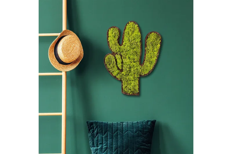 Cactus Canvasbilde - Grønn/Hvit - Innredning - Bilder & kunst - Lerretsbilder