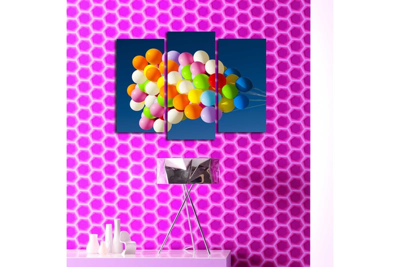 Canvasbilde 3-pk flerfarget - 22x03 cm - Innredning - Bilder & kunst - Lerretsbilder