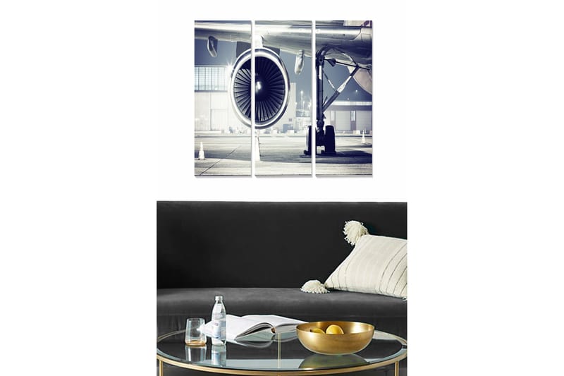 Canvasbilde 3-pk flerfarget, 22x05 cm