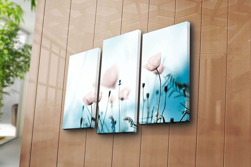 Canvasbilde 3-pk flerfarget - 22x03 cm - Innredning - Bilder & kunst - Lerretsbilder