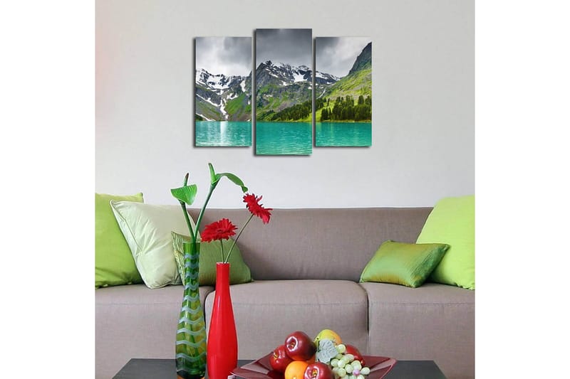 Canvasbilde 3-pk flerfarget - 22x03 cm - Innredning - Bilder & kunst - Lerretsbilder