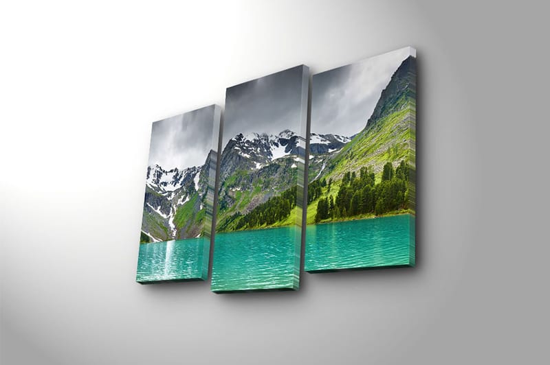 Canvasbilde 3-pk flerfarget - 22x03 cm - Innredning - Bilder & kunst - Lerretsbilder