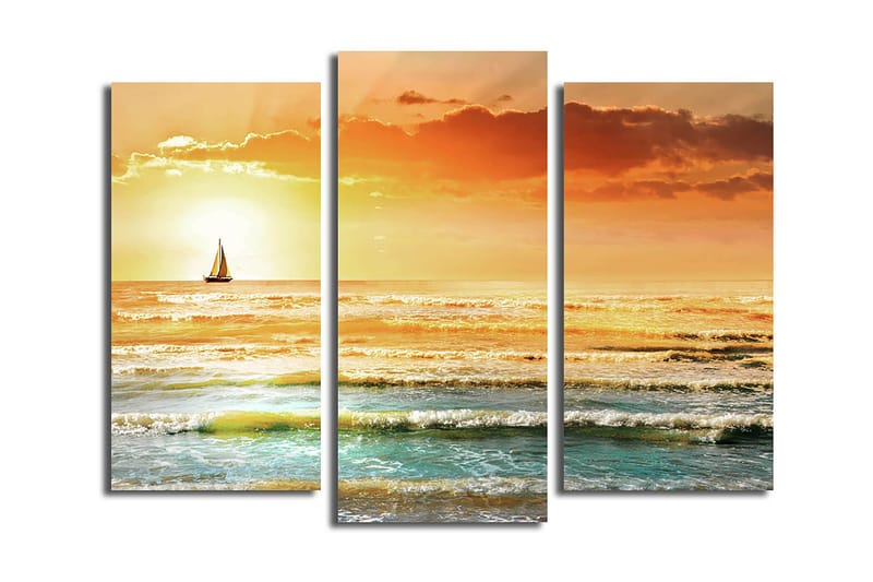 Canvasbilde 3-pk flerfarget - 22x03 cm - Innredning - Bilder & kunst - Lerretsbilder