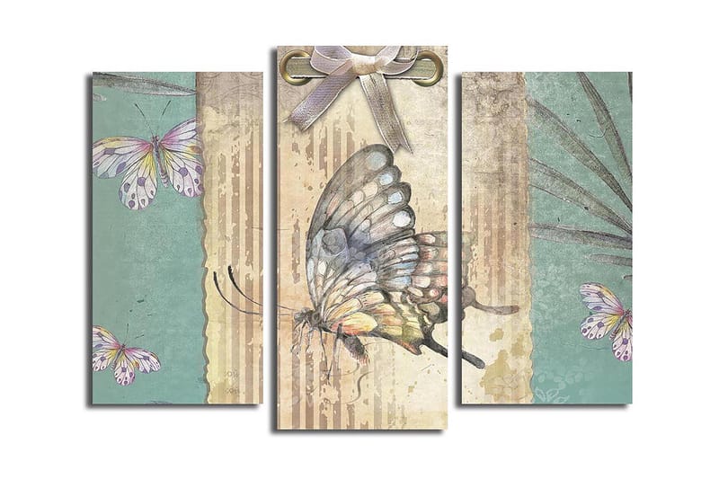 Canvasbilde 3-pk flerfarget - 22x03 cm - Innredning - Bilder & kunst - Lerretsbilder