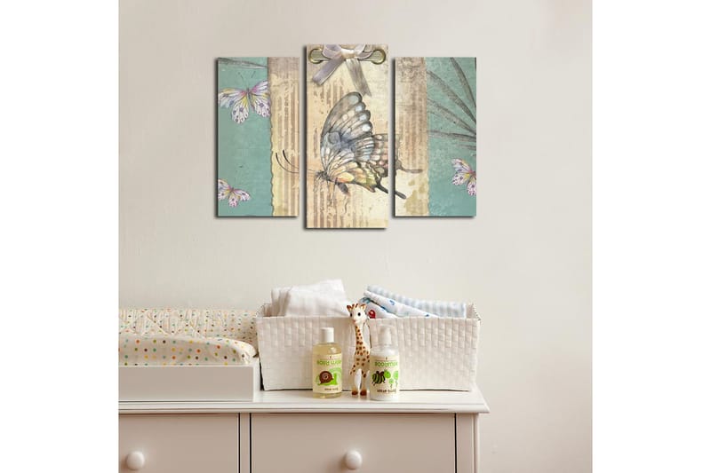 Canvasbilde 3-pk flerfarget - 22x03 cm - Innredning - Bilder & kunst - Lerretsbilder