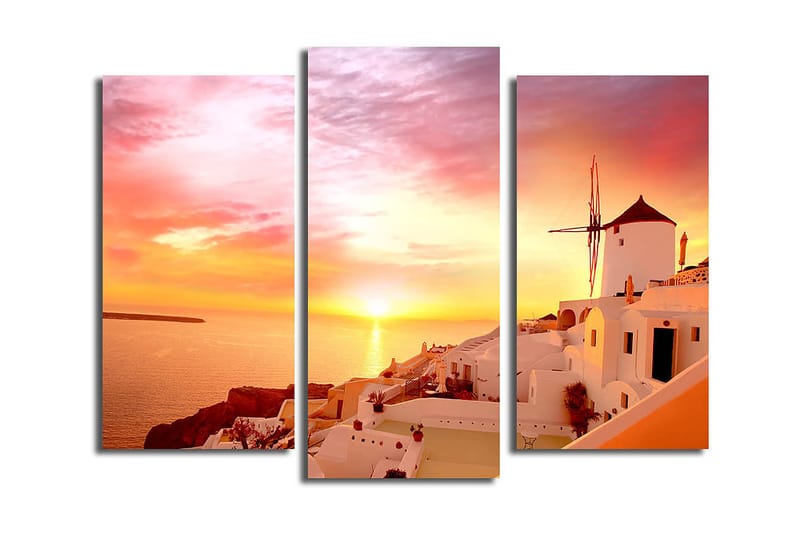 Canvasbilde 3-pk flerfarget - 22x03 cm - Innredning - Bilder & kunst - Lerretsbilder
