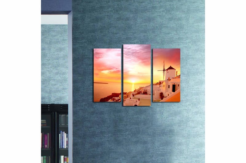 Canvasbilde 3-pk flerfarget - 22x03 cm - Innredning - Bilder & kunst - Lerretsbilder
