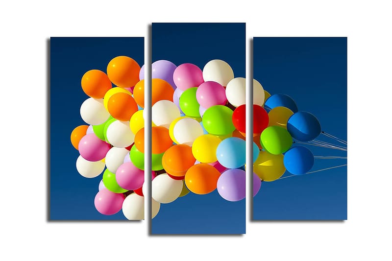 Canvasbilde 3-pk flerfarget - 22x03 cm - Innredning - Bilder & kunst - Lerretsbilder