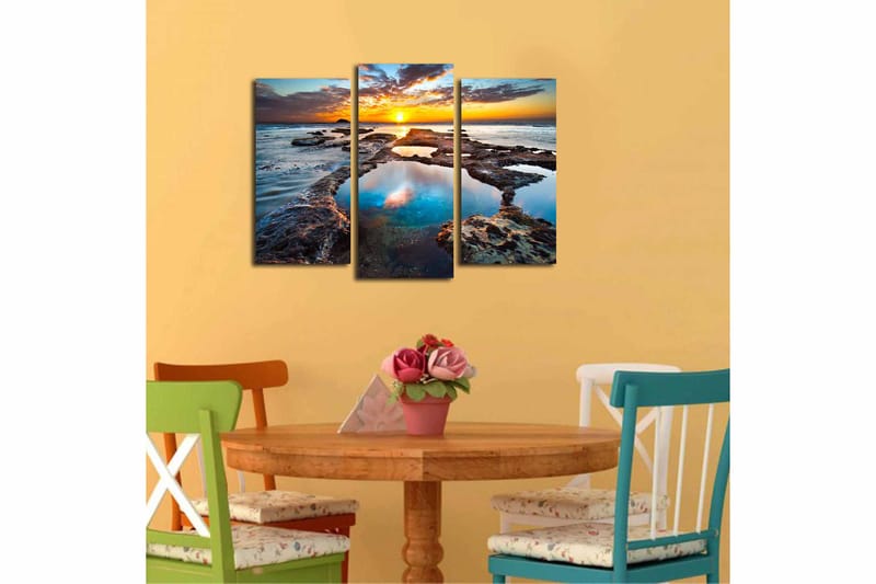 Canvasbilde 3-pk flerfarget - 22x03 cm - Innredning - Bilder & kunst - Lerretsbilder