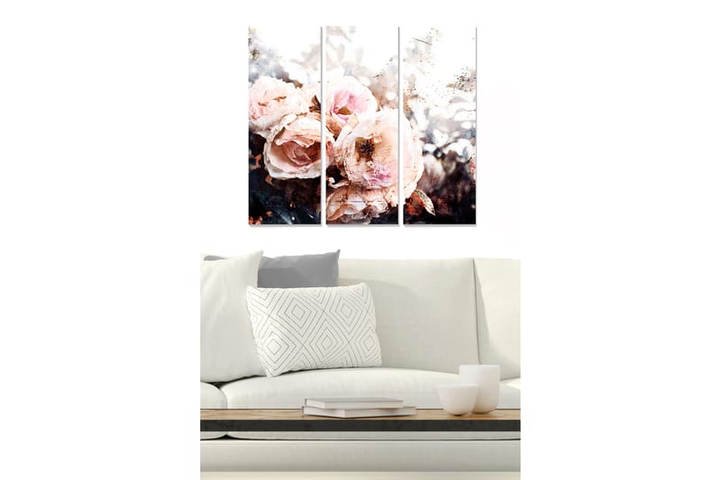 Canvasbilde 3-pk flerfarget - 22x05 cm - Innredning - Bilder & kunst - Lerretsbilder