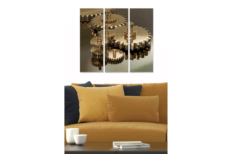 Canvasbilde 3-pk flerfarget - 22x05 cm - Innredning - Bilder & kunst - Lerretsbilder