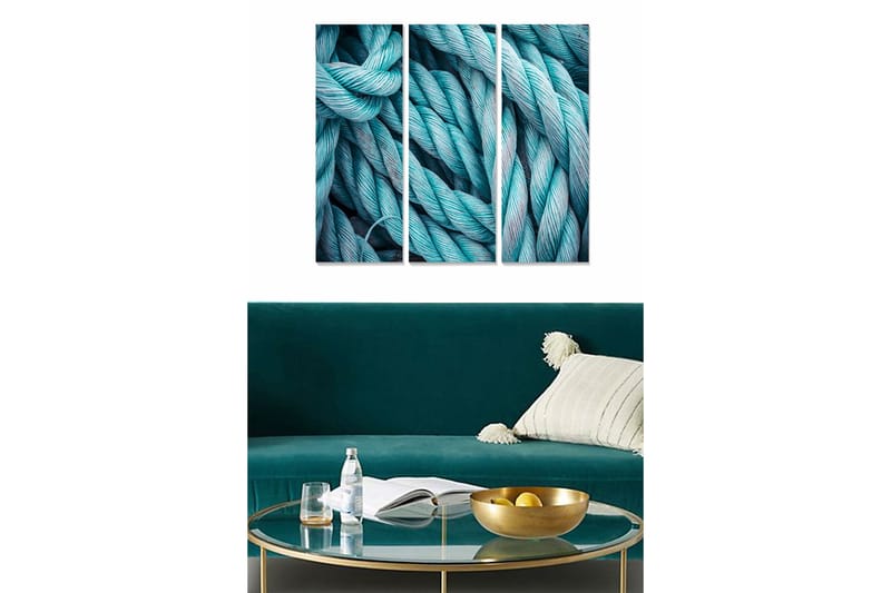 Canvasbilde 3-pk flerfarget - 22x05 cm - Innredning - Bilder & kunst - Lerretsbilder