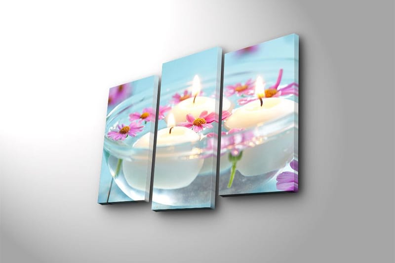 Canvasbilde 3-pk flerfarget - 22x03 cm - Innredning - Bilder & kunst - Lerretsbilder