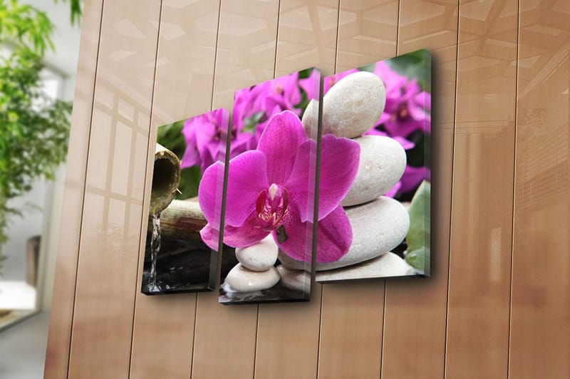 Canvasbilde 3-pk flerfarget - 22x03 cm - Innredning - Bilder & kunst - Lerretsbilder