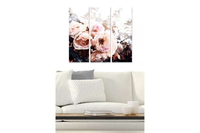 Canvasbilde 3-pk flerfarget, 22x05 cm