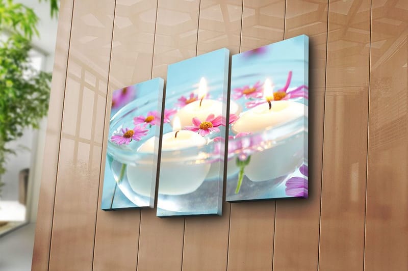Canvasbilde 3-pk flerfarget - 22x03 cm - Innredning - Bilder & kunst - Lerretsbilder