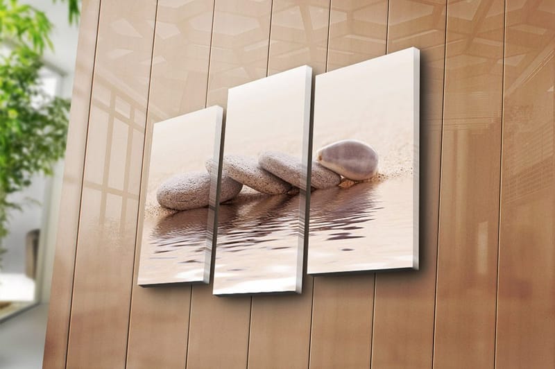 Canvasbilde 3-pk flerfarget - 22x03 cm - Innredning - Bilder & kunst - Lerretsbilder