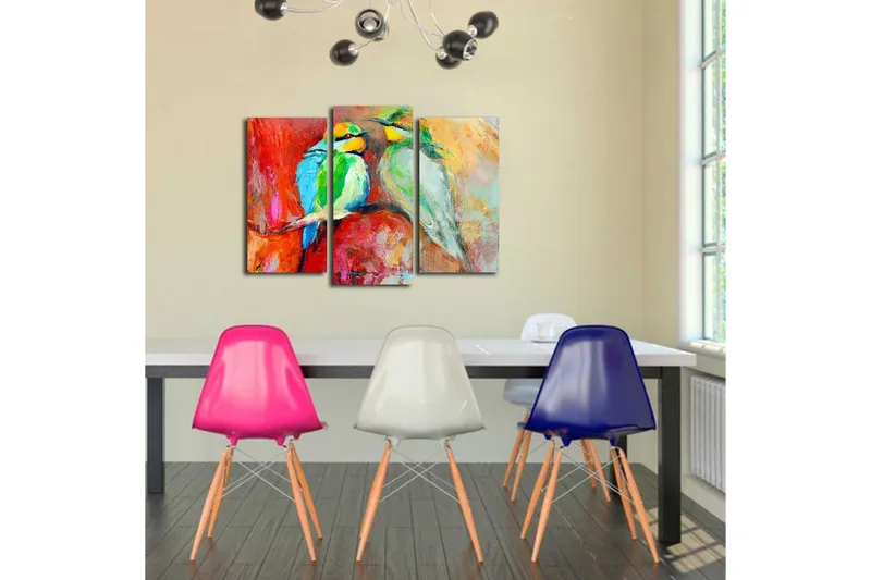 Canvasbilde 3-pk flerfarget - 22x03 cm - Innredning - Bilder & kunst - Lerretsbilder