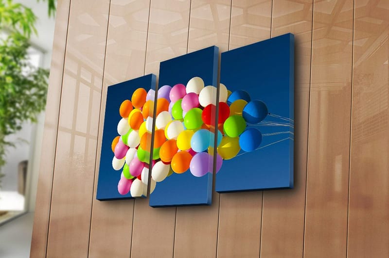 Canvasbilde 3-pk flerfarget - 22x03 cm - Innredning - Bilder & kunst - Lerretsbilder