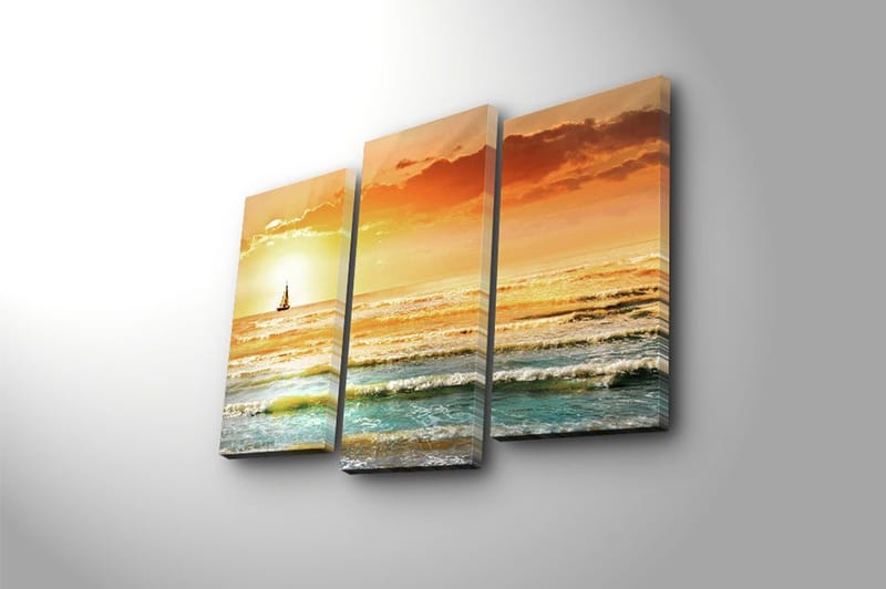 Canvasbilde 3-pk flerfarget - 22x03 cm - Innredning - Bilder & kunst - Lerretsbilder