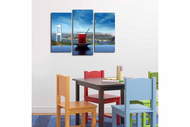 Canvasbilde 3-pk flerfarget - 22x03 cm - Innredning - Bilder & kunst - Lerretsbilder