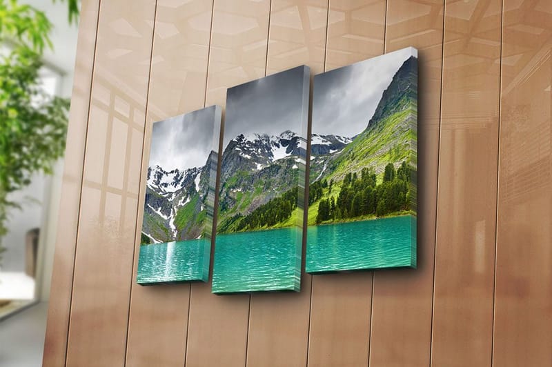 Canvasbilde 3-pk flerfarget - 22x03 cm - Innredning - Bilder & kunst - Lerretsbilder