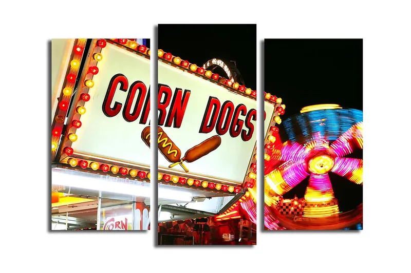 Canvasbilde 3-pk flerfarget, 22x03 cm