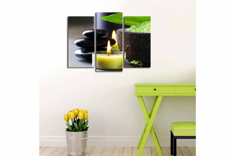 Canvasbilde 3-pk flerfarget - 22x03 cm - Innredning - Bilder & kunst - Lerretsbilder