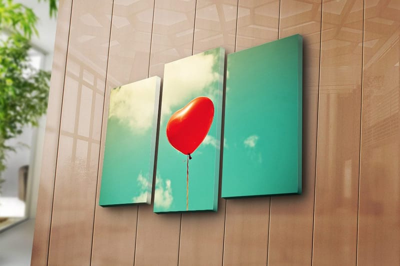 Canvasbilde 3-pk flerfarget - 22x03 cm - Innredning - Bilder & kunst - Lerretsbilder