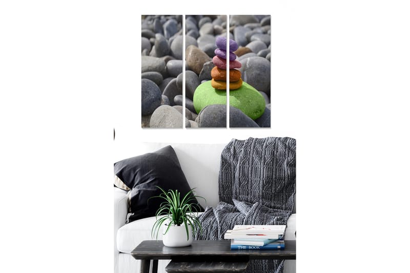 Canvasbilde 3-pk flerfarget, 22x05 cm