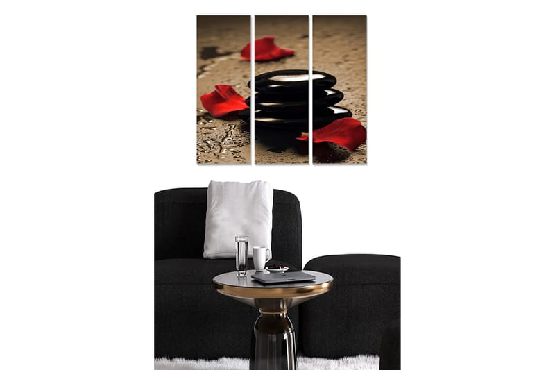 Canvasbilde 3-pk flerfarget, 22x05 cm