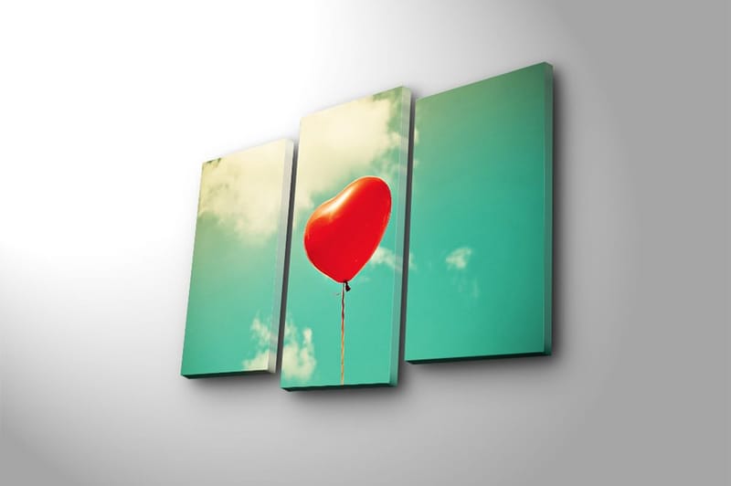 Canvasbilde 3-pk flerfarget - 22x03 cm - Innredning - Bilder & kunst - Lerretsbilder